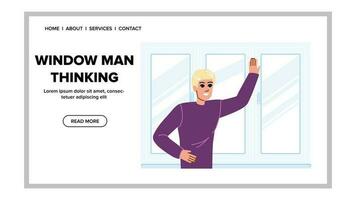 window man thinking vector