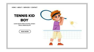 tennis kid boy vector