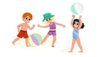 beach ball kid vector