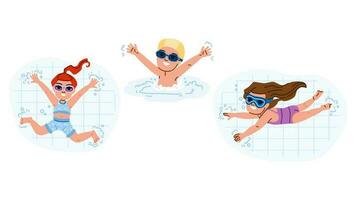 swimming pool kid vector