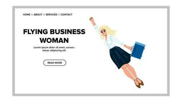 flying business woman vector