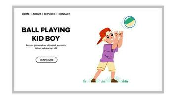 ball playing kid boy vector