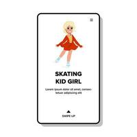 skating kid girl vector