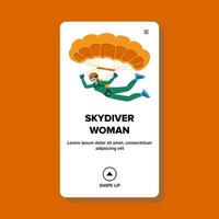 skydiver woman vector