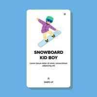 snowboard kid boy vector