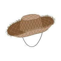 ilustración de vector de dibujos animados de sombrero de paja de sol