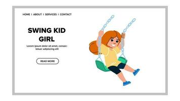 swing kid girl vector