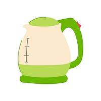 pot teapot electric cartoon vector illustration