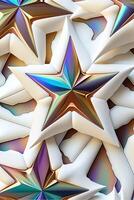 close up of a star of many colors. . photo