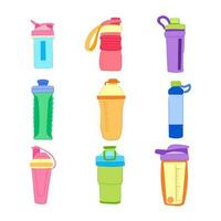 protein shaker set cartoon vector illustration