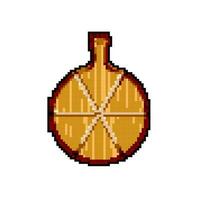 food wooden pizza board game pixel art vector illustration