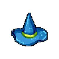 sorcery wizard hat game pixel art vector illustration