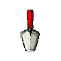 mortar trowel cement game pixel art vector illustration