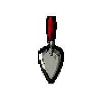 construction trowel cement game pixel art vector illustration