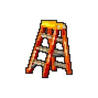 foot step ladder safety game pixel art vector illustration