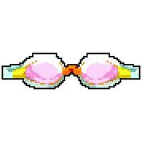 underwater pool goggles game pixel art vector illustration