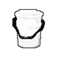 white plastic bucket container game pixel art vector illustration