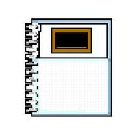 paper notebook game pixel art vector illustration