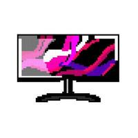 neon monitor pc gaming game pixel art vector illustration