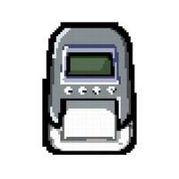 press label printer game pixel art vector illustration