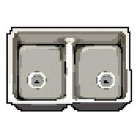 kitchen metal sink game pixel art vector illustration