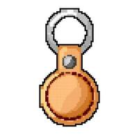 round keychain key game pixel art vector illustration