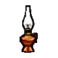 retro kerosene lamp game pixel art vector illustration