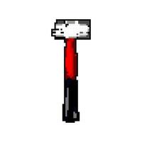 handle hammer tool game pixel art vector illustration