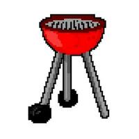 party barbecue grill game pixel art vector illustration