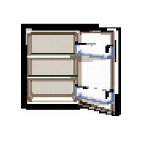 open fridge refrigerator game pixel art vector illustration