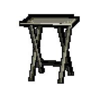 outdoor folding table game pixel art vector illustration