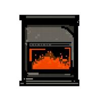 chimney fireplace game pixel art vector illustration