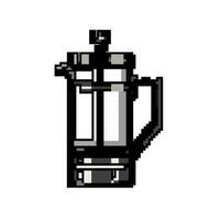 aroma french press coffee game pixel art vector illustration