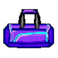 shoulder fitness bag game pixel art vector illustration