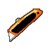 tool cutter knife game pixel art vector illustration