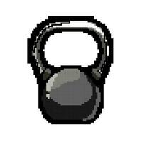 training fitness kettlebell game pixel art vector illustration