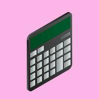 3D illustration of calculator on pink background. vector