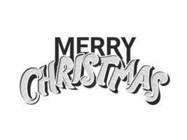 Merry Christmas Text in Strip Pattern on White Background. vector