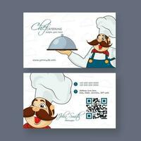 Front and back view of business card or visiting card design for Chef Catering. vector