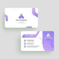 Business card or horizontal template design in front and back view. vector