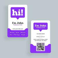 Business card or template, visiting card design in front and back view. vector