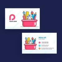 Business card or horizontal template design in front and back view. vector