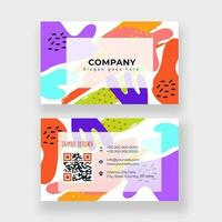 Abstract business card or visiting card design in front and back view for Graphic Designer. vector