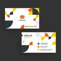 Front and back view of Business card or horizontal template design. vector