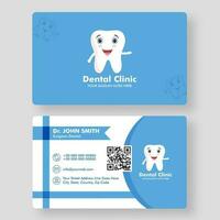 dental clínica negocio tarjeta o horizontal modelo diseño en frente y espalda vista. vector