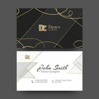 Front and back view of Design Culture business card or template design. vector