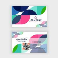 Abstract business card or visiting card design in front and back view. vector
