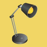 Table Lamp in 3d style on yellow background. vector