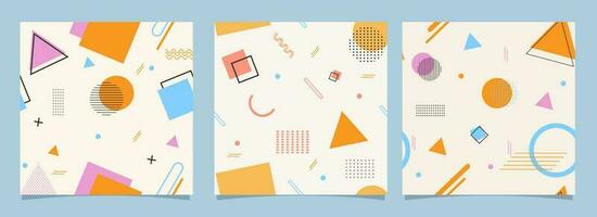 Set of Colorful Abstract Geometric Elements Background. vector