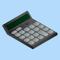 3D illustration of Gray Calculator on blue background. vector